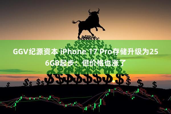 GGV纪源资本 iPhone 17 Pro存储升级为256GB起步：但价格也涨了